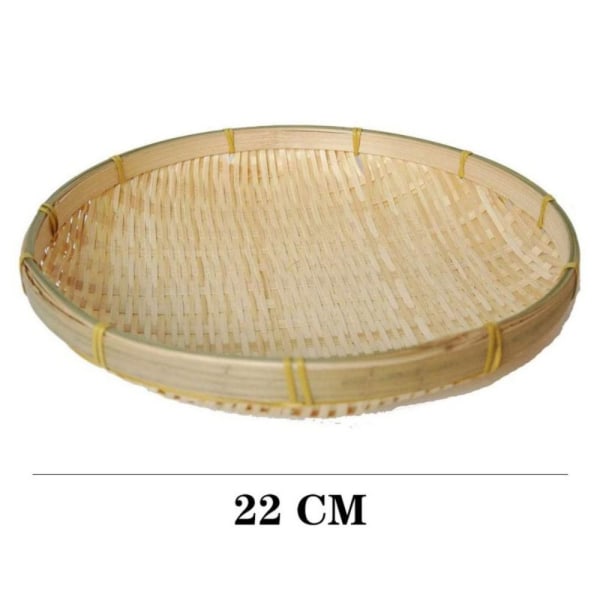 Vævet bambusbakke flettet brødkurv 22CM 22CM 22cm