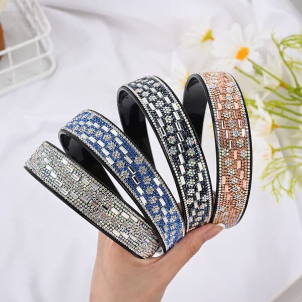 Rhinestone pandebånd til kvinder pige GRÅ Grey