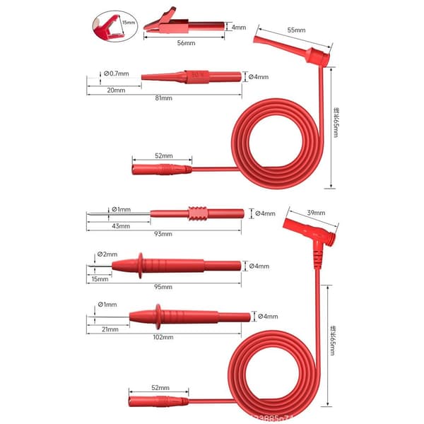 25 stk. Multimeter Testledninger Kit Digital Elektrisk Testklips