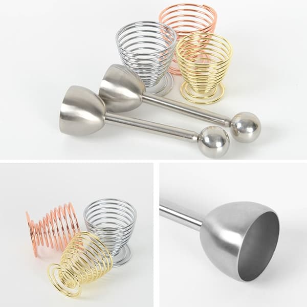 Eggeskallåpner Kokte egg Holder SØLVEGGSHOLDER-2 STK Silver Eggs Holder-2PCS-Eggs Holder-2PCS