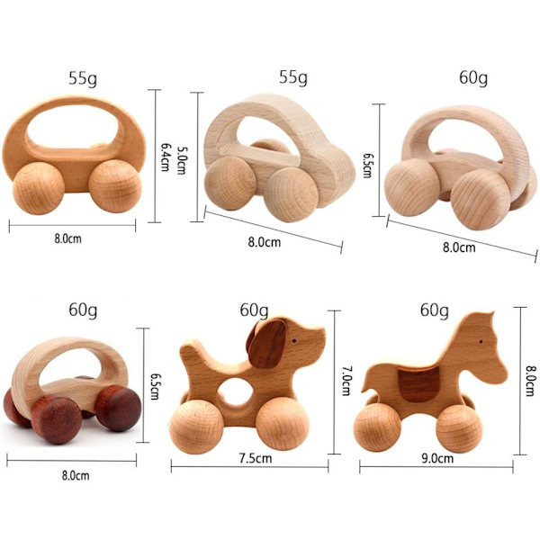 Car Montessori Toy Wooden Car 2 2 2