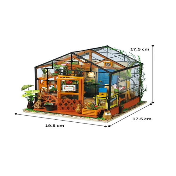 Miniatyr dockskåp gör-det-själv stuga dockhus i trä