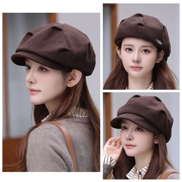 Retro Visir Hat Octagonal Beret KHAKI khaki