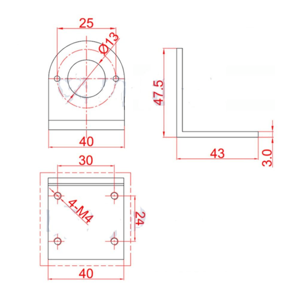 38ZYTD Bracket 555 Motor Bracket DC Motor Dele