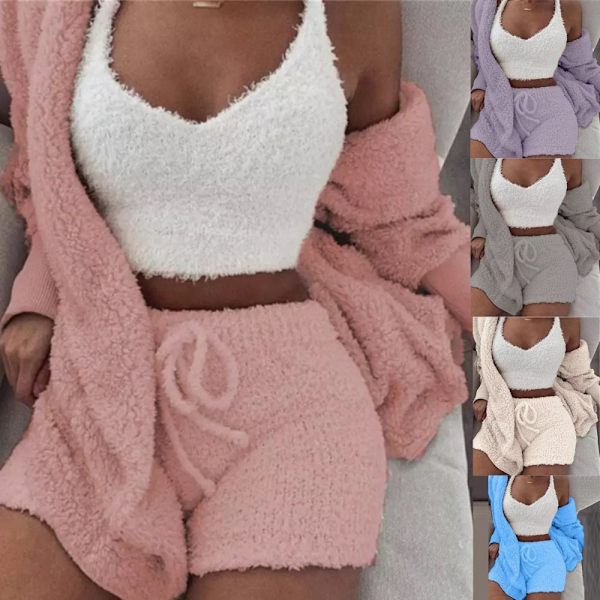 Set, 3-osainen fleece-pyjamat PINK M Pink M