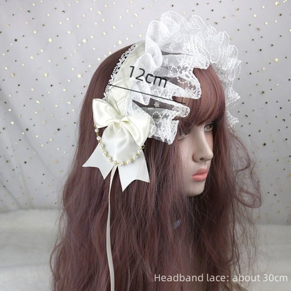 Lolita Klänning Accessoarer Hembiträde Huvudbonad OFF-WHITE off-white