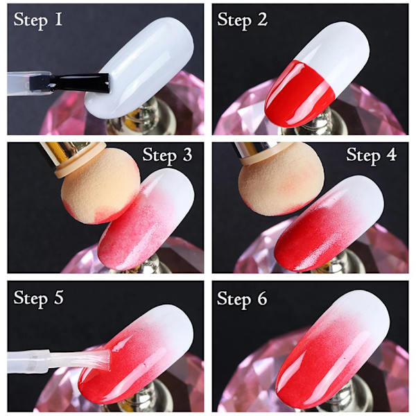 Ombre Nail Brush Svampar Set Gradient 06 06