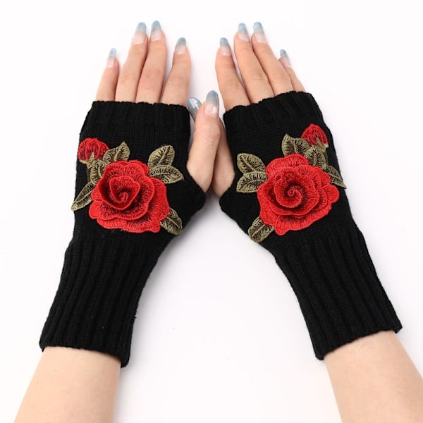 Håndledshandsker Fingerløse handsker SORT&RØD SORT&RØD black&red