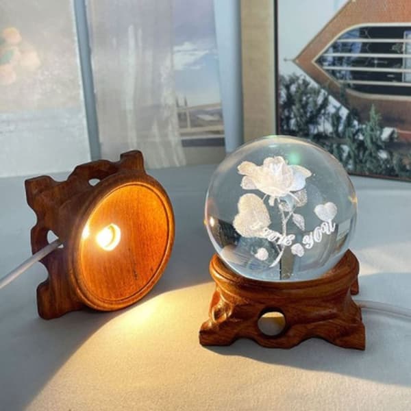 Krystalkugle Base Glas Kugle Holder HVID LYS HVID LYS White Light