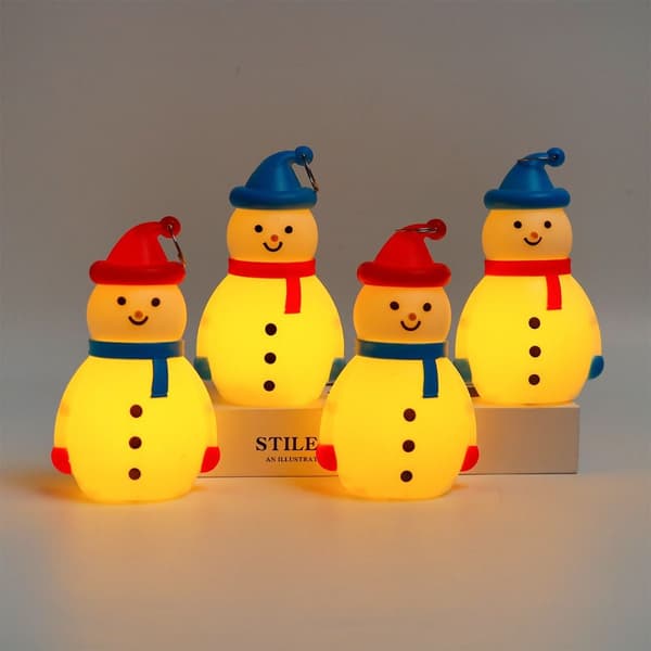 Jul LED Pendel Snowman Lights RÖDA red