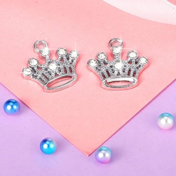 48 stk 18,5 MM Crystal Crown Charms Elegant