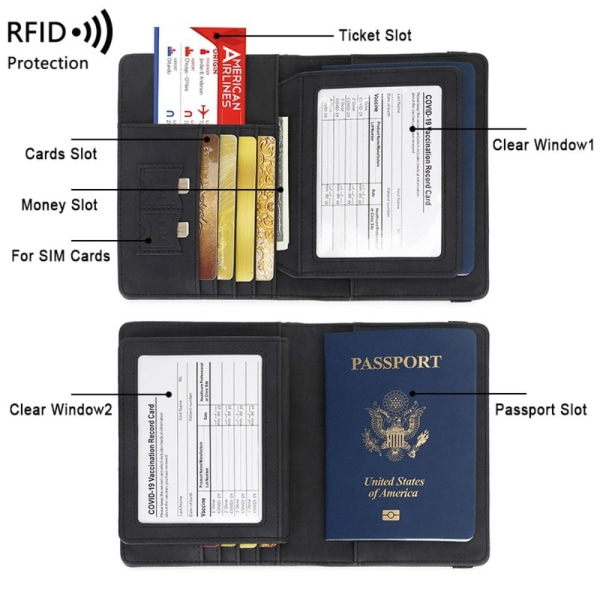 RFID Passport Deksel Passport Clip KAFFE coffee