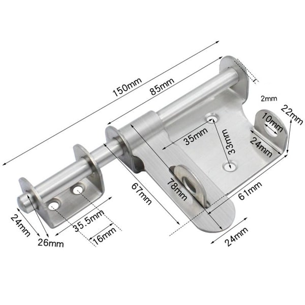 Dörrlås Spänne Säkerhetsbult Spärr STYLE 2 STYLE 2 Style 2