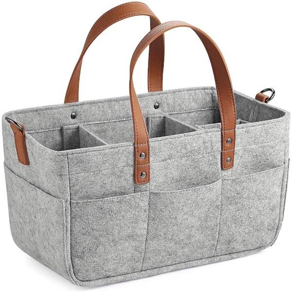 Babyble Organizer Basket Tote Bag LYS GRÅ S light grey S