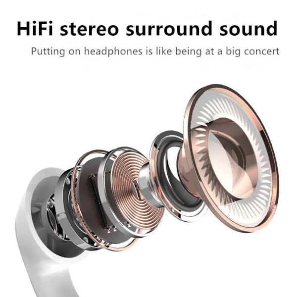 Trådlösa hörlurar Bluetooth Trådlöst headset SVART Black