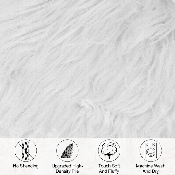 Fluffig matta imiterad ulldyna SILVER silver