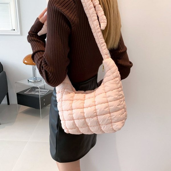 Plaid skuldertasker Quiltede muleposer HVID white