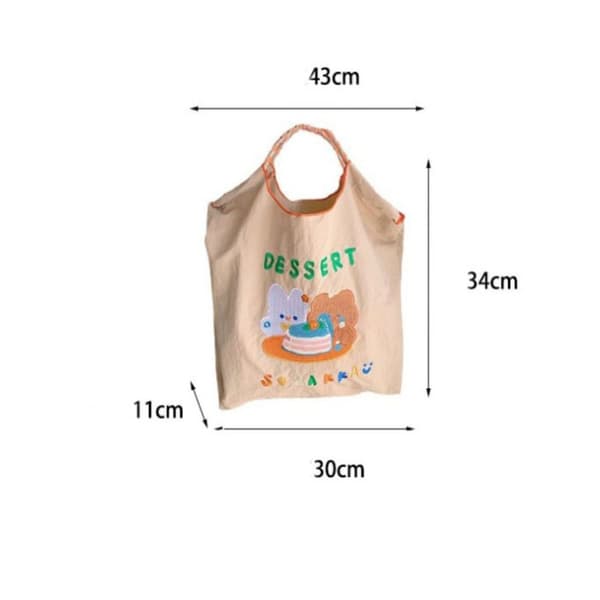 Tygpåse Shopper Handväska VIT White