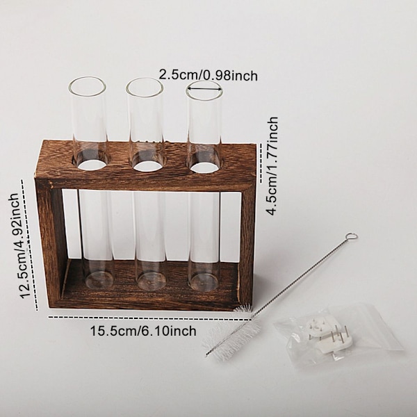 Hydroponic Flower Vase Test Tube Vase dark brown 2