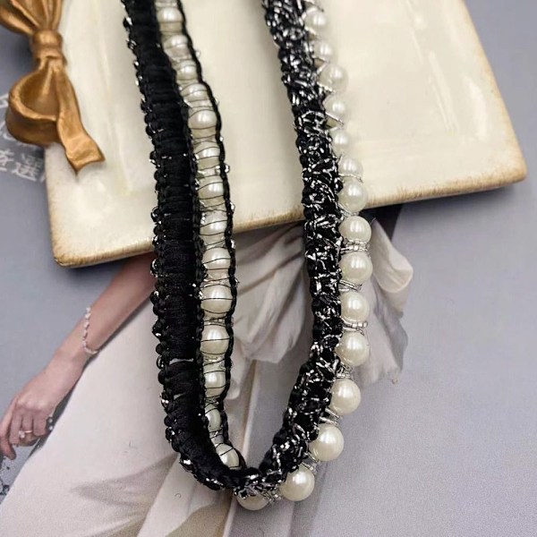 Handsydd Pearl Pearl Braid Spetsband 4 4