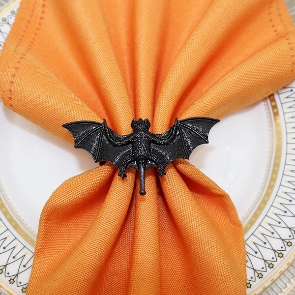 6stk Halloween serviettring Flaggermus serviettring metall serviettring