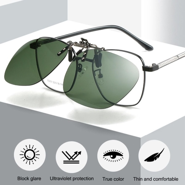 Clip-On polariserte solbriller Flip-up solbriller til Brown