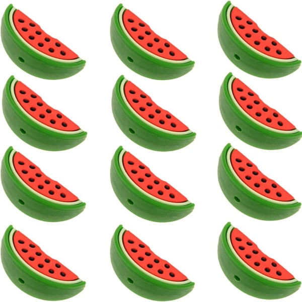 12 stykke søte vannmelon silikonperler Fruit Spacer Beads