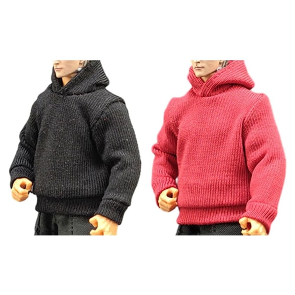 1/18 Miniatyyrivaatteet Soldier Casual -hupparit MUSTA Black