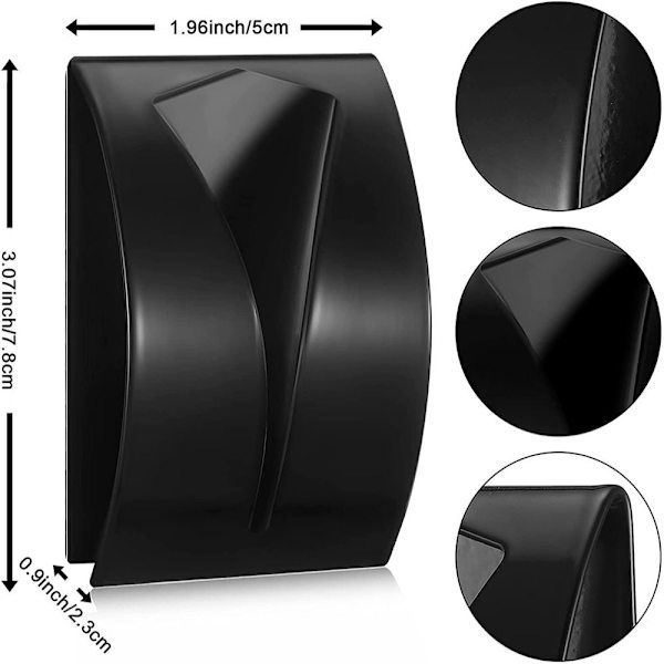 Pyyhekoukkutelineet Itsekiinnittyvä koukku MUSTA Black