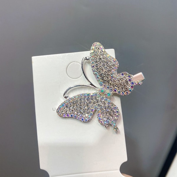 3 kpl Full Diamond Butterfly Hiusneulat Shine Bangs Clip SILVER Silver