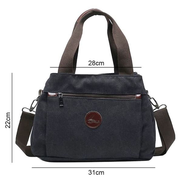 Lærredstaske Messenger Bag SORT black