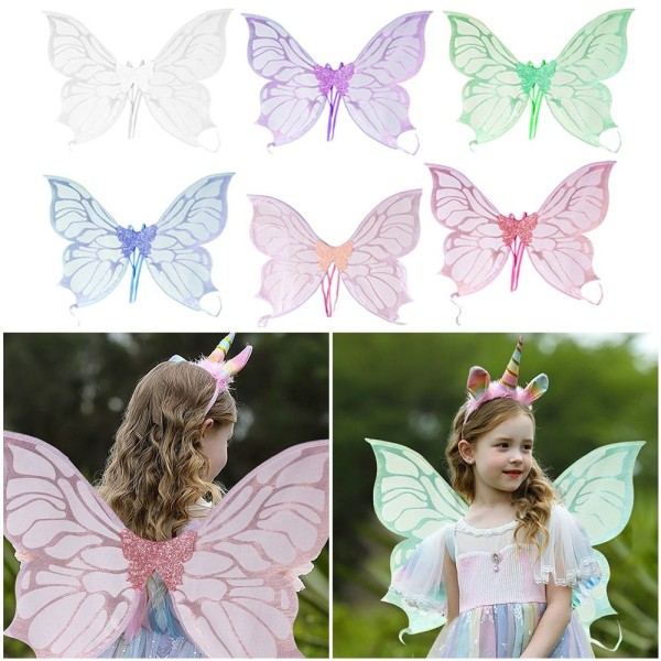 Fairy Butterfly Wings Keijutonttu Prinsessa Enkeli PINK-B PINK-B Pink-B
