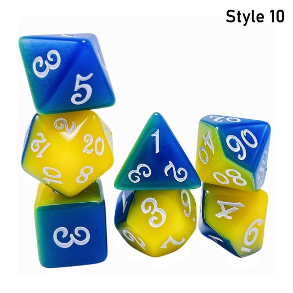 7 kpl / set DND Dice Polyhedral Dice STYLE 10 STYLE 10 Style 10