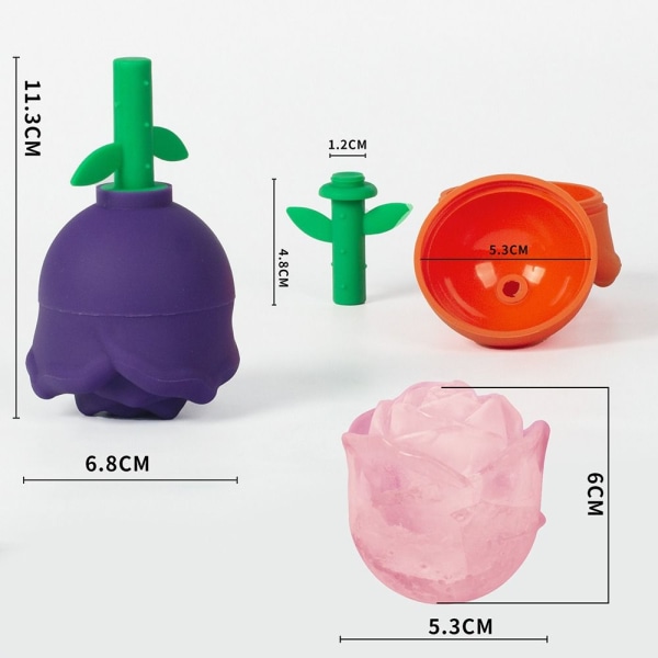 Rose Ice Ball Maker Ice Cube Form FORM black