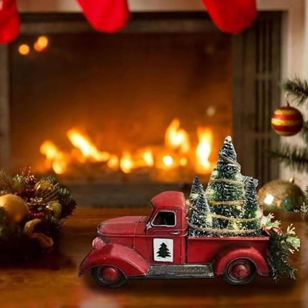 Rød lastebildekor Bevegelig mini juletre juledekor