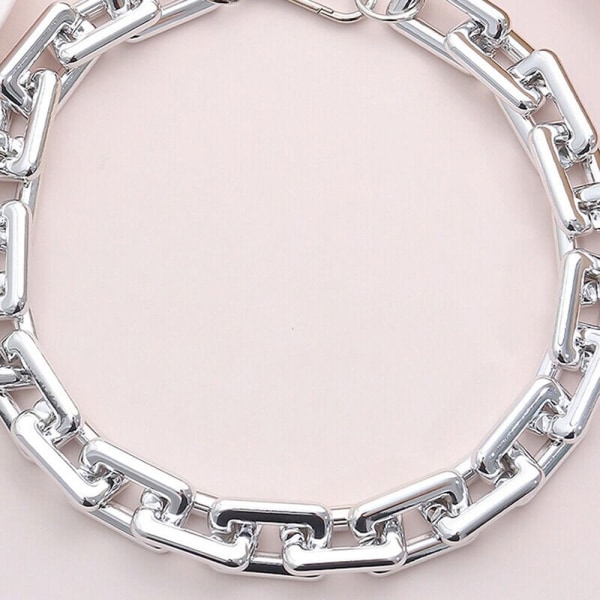 CCB Kort Halsband Choker Chain SILVER Silver