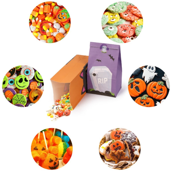 20 stk Halloween Papir Treat Tasker Gaveposer Festpynt