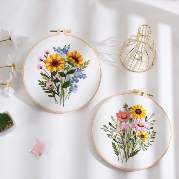 Øvingssett for broderisøm Blomsterbroderi C C C