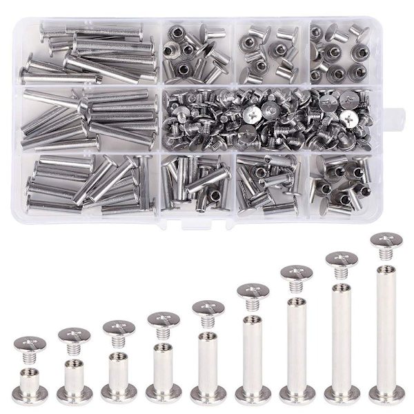 90 set Bindningsskruv Stolpe Bindningsskruvar Assorted Kit
