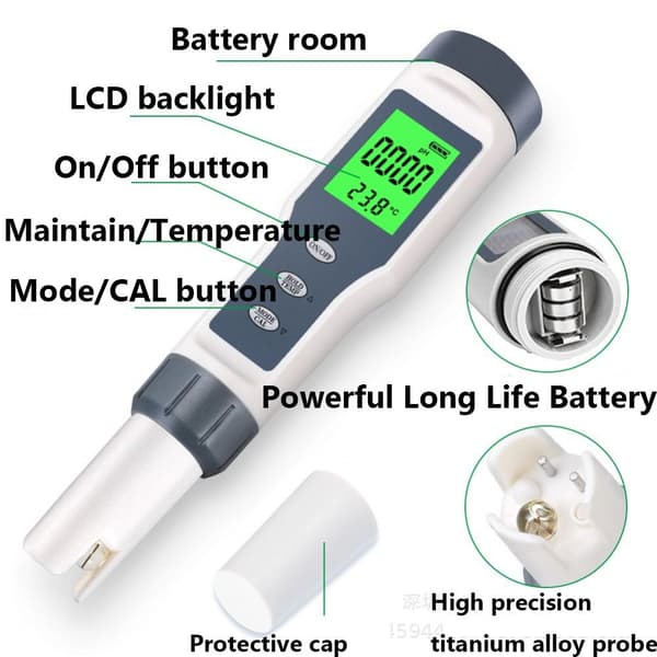 3 i 1 PH-måler PH/TDS/TEMP-måler Vandkvalitetsmonitortester