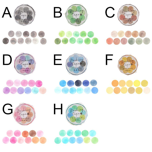3 rullar/ 4 rullar frukttejp formad Washi-tejp multicolor 3-3