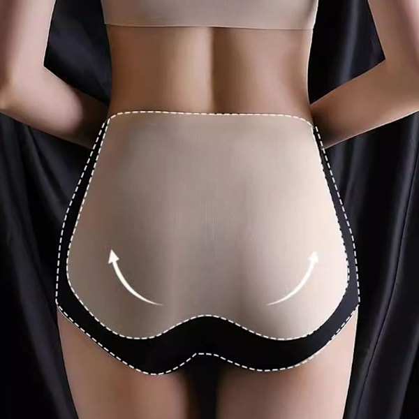 Hip Lifting Farve Panel Trusser Ice Silk Shaping Briefs SORT XL black XL