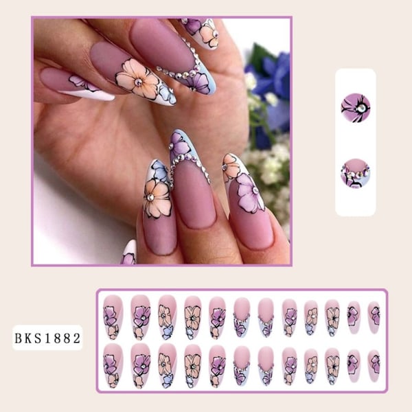 Almond Fake Nails False Nail 2 2 2