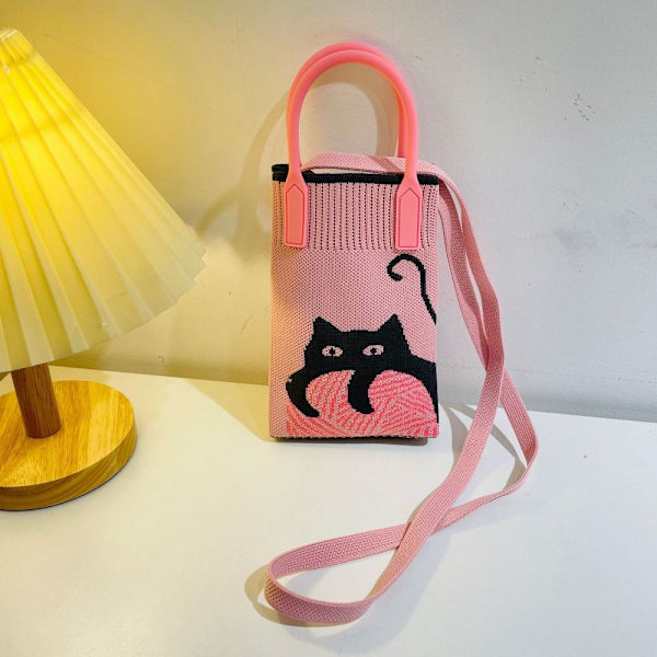 Knit Handbag Knot Håndleddsveske ROSA pink