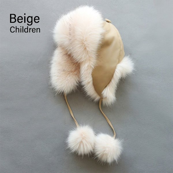 Vanhempi-lapsi Bomber-hatut Tekoturkishattu BEIGE LAPSET LAPSET beige children-children