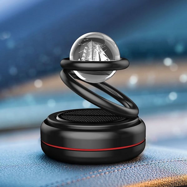 Solar Roterande Parfymhållare Car Aroma Ornament SVART Black