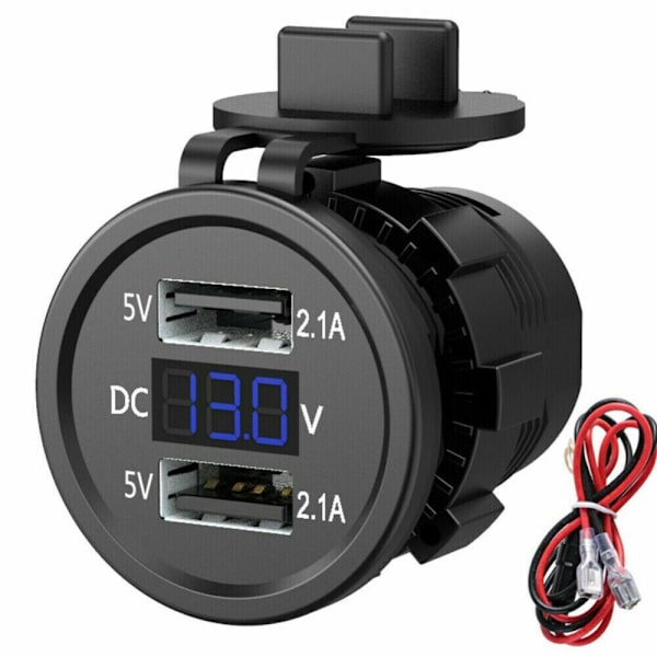 Billader 2-veis dobbel adapter BLÅ blue