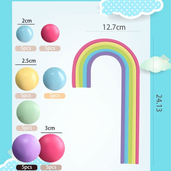 Cake Topper Balls Rainbow Cake Toppers MULTICOLOR Multicolor