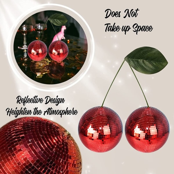 Kirsebær Disco Ball Hjem Ornament SØLV&RØDT silver&red