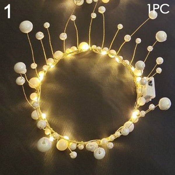 Glødende LED-krans perlekroneblomst 1 1 1